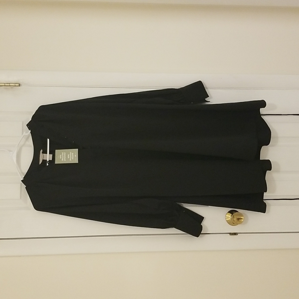 H&M black flowy shirt dress
